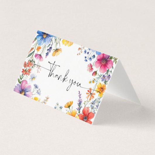 サマーワイルドフラワーベビーシャワーサンキューカード (正面)