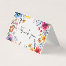 サマーワイルドフラワーベビーシャワーサンキューカード