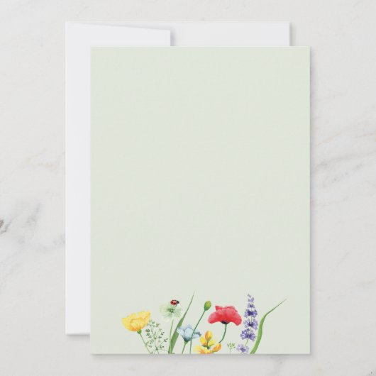 サマーワイルドフラワーベビーシャワー招待状 招待状 (裏面)