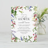 サマーワイルドフラワーベビーシャワー 招待状 (スタンド正面)