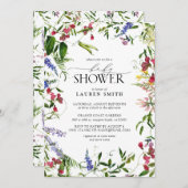サマーワイルドフラワーベビーシャワー 招待状 (正面/裏面)