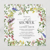 サマーワイルドフラワーベビーシャワー 招待状 (正面/裏面)