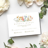 サマーワイルドフラワーボホーウェディングRSVP 出欠カード
