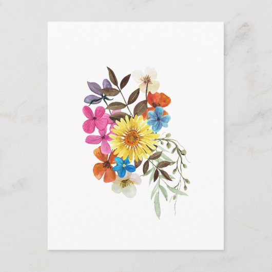 サマーワイルドフラワーボホ結婚のゲスト詳細 エンクロージャーカード (裏面)