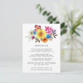 サマーワイルドフラワーボホ結婚のゲスト詳細 エンクロージャーカード (スタンド正面)