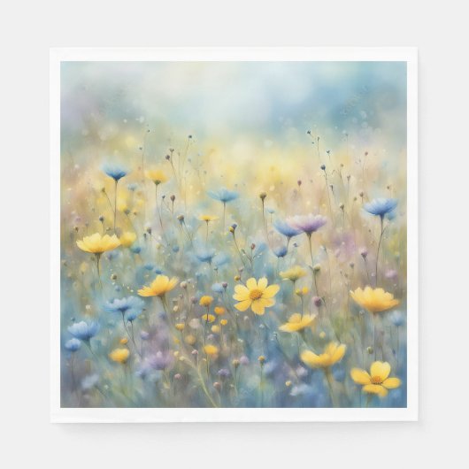 サマーワイルドフラワーメドウ スタンダードランチョンナプキン (正面)
