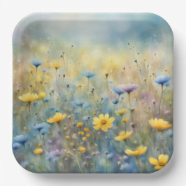 サマーワイルドフラワーメドウ ペーパープレート
