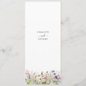 サマーワイルドフラワーメニューカパーソナライズされたード メニュー (裏面)