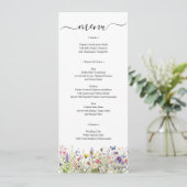 サマーワイルドフラワーメニューカパーソナライズされたード メニュー (スタンド正面)