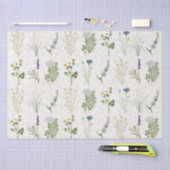 サマーワイルドフラワーヴィンテージフローラ牧草地デコページ 薄葉紙 (クラフト)