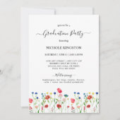 サマーワイルドフラワー卒業パーティー招待状 招待状 (正面)