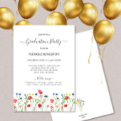 サマーワイルドフラワー卒業パーティー招待状 招待状