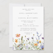 サマーワイルドフラワー庭園の結婚式 招待状 (正面)