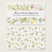 サマーワイルドフラワー結婚ズのウェブサイトRSVP (正面&裏面)