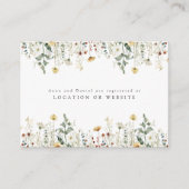 サマーワイルドフラワー結婚フィールドのレジストリ エンクロージャーカード (正面)