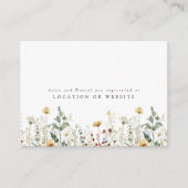サマーワイルドフラワー結婚フィールドのレジストリ エンクロージャーカード (正面)