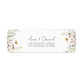 サマーワイルドフラワー結婚フィールド差出人住所 ラベル (正面)