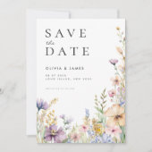 サマーワイルドフラワー結婚フローラ セーブザデート (正面)