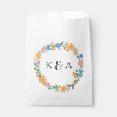 サマーワイルドフラワー結婚式の引き出物バッグ フェイバーバッグ (正面)