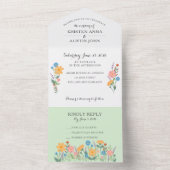 サマーワイルドフラワー結婚式招待状オールインワン オールインワン招待状 (内側)