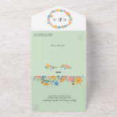 サマーワイルドフラワー結婚式招待状オールインワン オールインワン招待状 (外側)