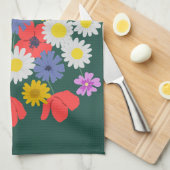 サマーワイルドフラワー キッチンタオル (四つ折り)