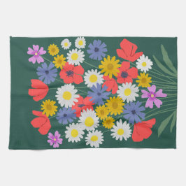 サマーワイルドフラワー キッチンタオル