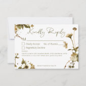 サマーワイルドフラワー&デイジー結婚ズノーディナー 出欠カード (正面)