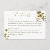 サマーワイルドフラワー&デイジー結婚ズ詳細カード エンクロージャーカード (正面)