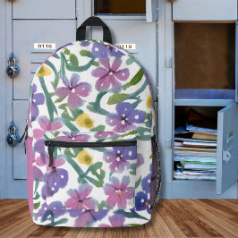 サマーワイルドフラワー プリントバックパック