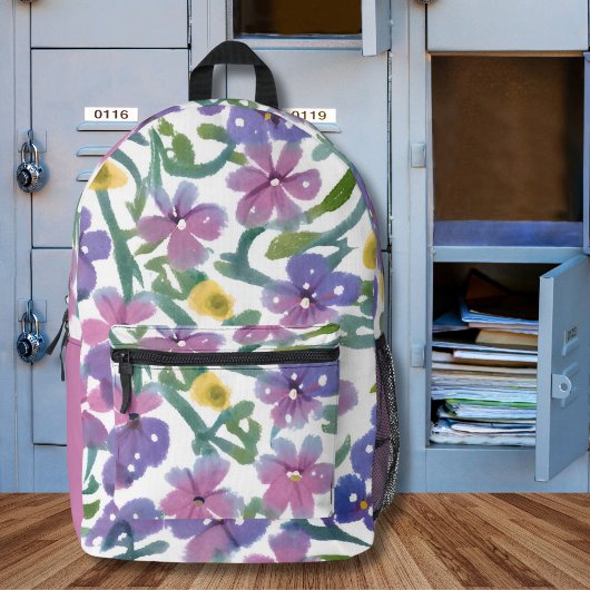 サマーワイルドフラワー プリントバックパック