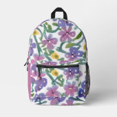 サマーワイルドフラワー プリントバックパック (正面)