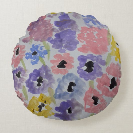 サマーワイルドフラワー ラウンドクッション (正面)