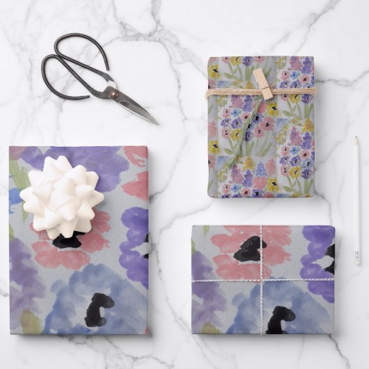 サマーワイルドフラワー ラッピングペーパーシート (正面)