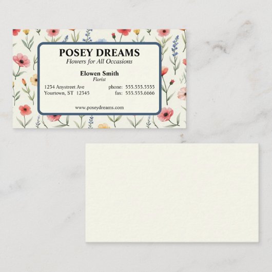 サマーワイルドフラワー 名刺 (正面/裏面)