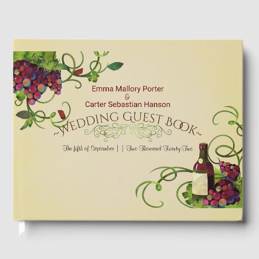 サマーワインヴィネヤードロマンチックゲストブック ゲストブック (正面)