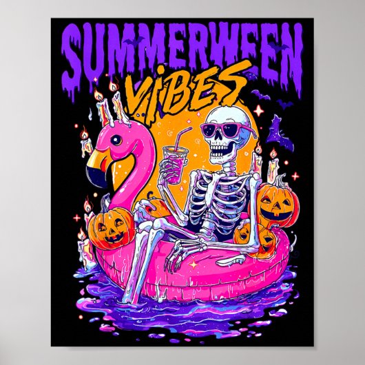 サマーワン 楽しいスカル ハロウィン 浮き輪 ポスター (正面)