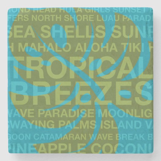 サマーワーズトロピカル&モンステラティキバーコースター ストーンコースター (正面)