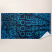 サマーワーズプールサイドとハワイアンパームツリー ビーチタオル (正面)