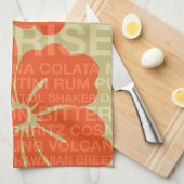 サマーワードカクテルとハイビスカスタオル キッチンタオル (四つ折り)