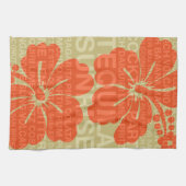 サマーワードカクテルとハイビスカスタオル キッチンタオル (横)