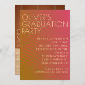サマーヴィブ卒業平行暖色ライン 招待状 (正面/裏面)
