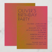サマーヴィブ バースデー パラレル ウォーム カラー ライン 招待状 (正面/裏面)