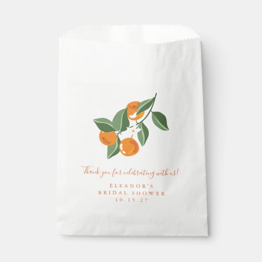 サマーヴィンテージオレンジボホカスタムブライダルシャワー フェイバーバッグ (正面)