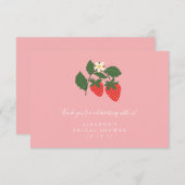 サマーヴィンテージピンクストロベリーボホブライダルシャワー サンキューカード (正面/裏面)