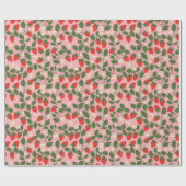 サマーヴィンテージピンクストロベリーボホブライダルシャワー ラッピングペーパー (フラット)