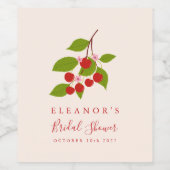サマーヴィンテージレッドさくらんぼカスタムブライダルシャワー ワインラベル (シングルラベル)