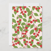 サマーヴィンテージレッドさくらんぼボホブライダルシャワー 招待状 (裏面)