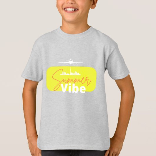 サマーヴィーベかわいいグレーの少年 Tシャツ (正面)