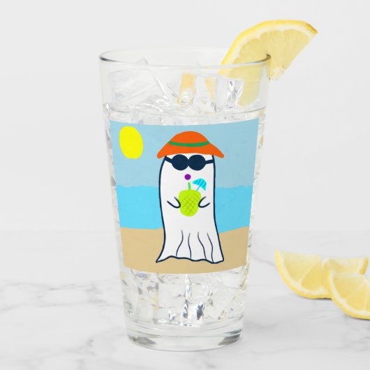 サマー不気味幽霊オンビーチ タンブラーグラス (アイス裏面)